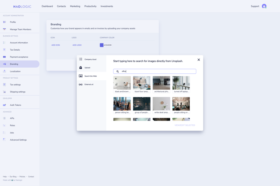Unsplash integration